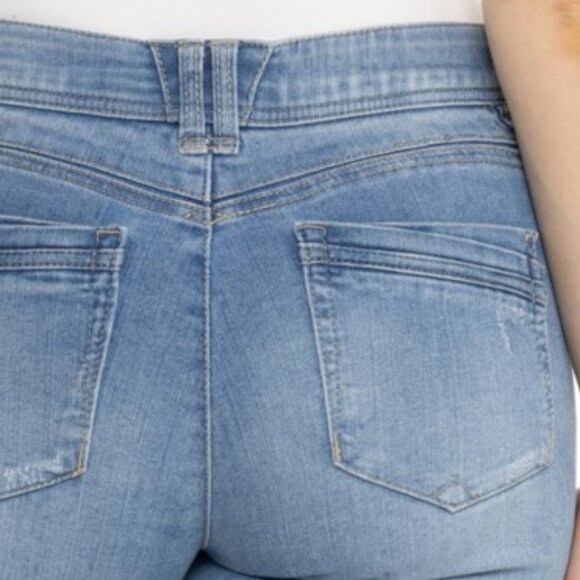 NEW Democracy AbTechnology Cuffed Ankle Skinny Jeans  Mid Rise Light Blue 7252s7 - Picture 3 of 3